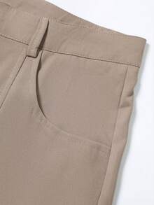 1pc Men's High Waist Wide Leg Casual Pants, Light Business Straight Leg Versatile Trousers, Suitable For Spring/Autumn And Daily Commute - Khaki - View 5