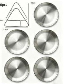 10pcs/8pcs/6pcs/1pc Stainless Steel BBQ Tray With Storage Rack, Easy To Clean Durable Korean Style Tableware Set, Space-Saving, Suitable For BBQ, Dipping Sauce And Plate Storage, Practical Home Cooking Enthusiast Gift - View 12