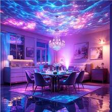 1pc Romantic Water Ripple Projection Lamp, LED Night Light, USB Powered, With Remote Control Multiple Color Adjustment Birthday Party, Wedding Halloween, Room Decoration Gift Atmosphere Light, Bedroom Light - Multi-color light - View 8