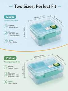 1PC 1250ml Or 1650ml Optional, Dopamine Color Lunch Box, Large Capacity Bento Box, Made Of Material, To Use, Suitable For Students, Office Commuting, Outdoor Picnic, Travel And More. - Multicolor - View 4