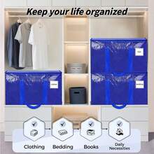 1/3 Paquete de Bolsas de Almacenamiento para Mudanza Extra Grandes y Reforzadas, Asas Reforzadas, Plegables y Planas, Resistentes y Ahorran Espacio, Bolsas de Almacenamiento para Empacar Mudanza, Artículos Esenciales para Dormitorio - Multicolor - Ver 8