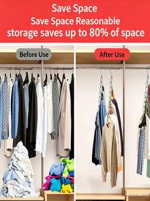 6/3/1pc Clothing Storage Hanger, Multi-Functional Large Capacity Coat Rack, Organizer Extra Long Style, Suitable For Wardrobe Storage, Perfect For Clothing Stores, Decorative Use, Space-Saving, Anti-Wrinkle Durable, Fully Assembled Hanger, Suitable For Storing Dresses, Suitable For Spring, Summer, Autumn, Winter Seasons, Minimalist Fashion Style - Multicolor - View 3
