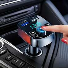 1pc Car Wireless 5.3 FM Transmitter, Hands-Free MP3 Player, Dual USB And PD Fast Charging Ports, Car Radio Adapter, Car Accessories - one-size - View 2