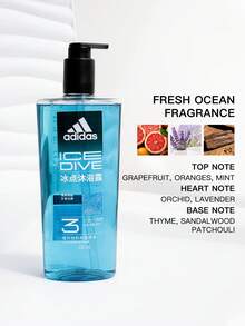 Adidas 3-In-1 Men's Body Wash - Post-Workout Soothing/Cooling/Energizing 250ml/600ml - Freezing Point 600ml - View 2