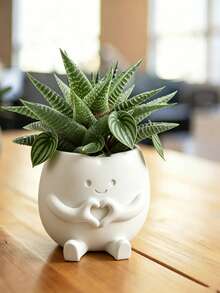 Heart-Shaped Flower Pot, Cute Succulent Plant Pot Container, High Aesthetic Value Small Flower Pot, Office Indoor/Outdoor Desktop Home Decor, Halloween Decoration, Back To School, Dorm Decor, School, Room Decor, Desktop Decor, Gardening Supplies - Love Donation - View 3