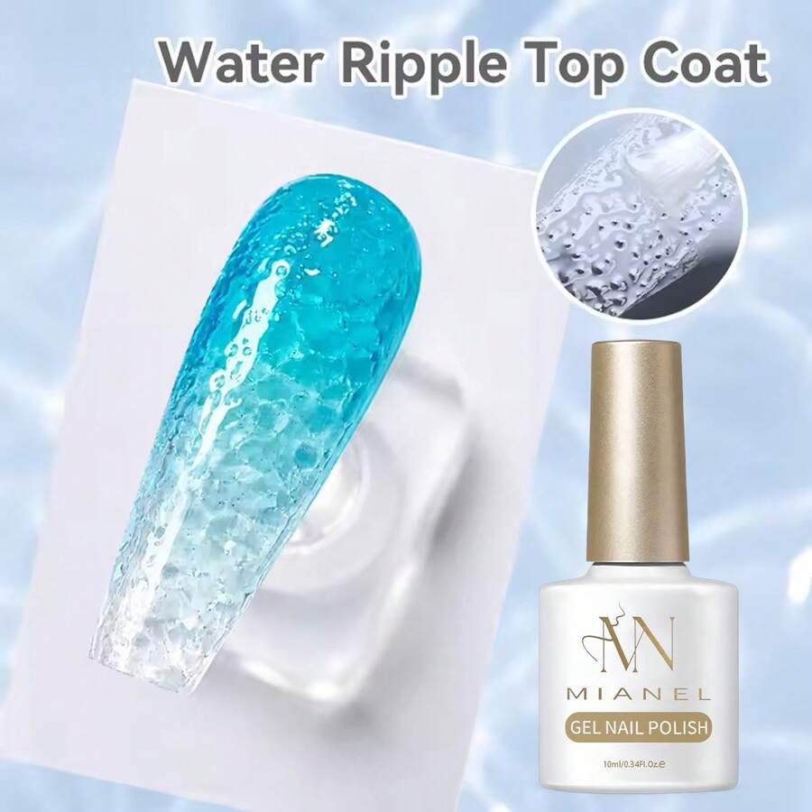 MISS MIANEL 10ML/PCS 2026新款熱銷免擦透明水波紋封層凝膠，夏季冰透水波紋風格美甲功能性凝膠美甲用品