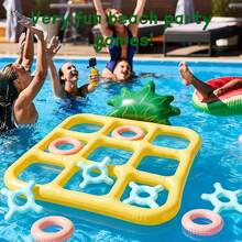 Pool Game Set Reusable Giant Inflatable Floating Pineapple Tic Tac Toe And Toss Game Durable Portable Easy To Operate Suitable For Beach Camping Garden Summer Holiday Outdoor Water Fun Swimming Backyard Activities Carnival Party Adults Family 2-10 Players - Multicolor - View 7