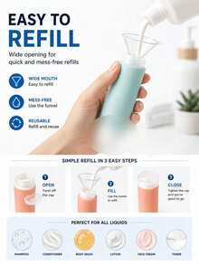 Silicone Travel Refillable Bottle Set - Refillable Shampoo, Lotion And Cosmetic Containers | Includes Portable Storage Bag And Spray Bottle, Lightweight Durable Stylish, Suitable For Travel, Toiletries, Daily Use, Vacation Essentials, Back To School - Multicolor - View 3