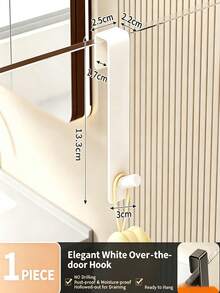 1pc/10pcsBathroom Cabinet Hook Home Storage Rack, No Drill Over Cabinet Door Hanging Hook, Punch Free Space Saving Hanger For Bathroom Cupboard Kitchen Cabinet To Hang Towels Sponges Keys And Daily Small Household Items - Multicolor - View 6