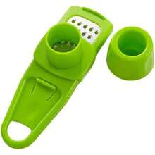 Garlic Grater Presser, Multifunctional Manual Garlic Mincer Crusher, Portable Kitchen Gadget For Making Mashed Garlic - Green - View 3