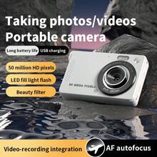 4K Portable Vlogging Camera 50MP Digital Camera, 16X Optical Zoom, 2.8'' LCD Display, Continuous & Timer Shooting, 700mAh Battery, SD Card Sold Separately - View 5