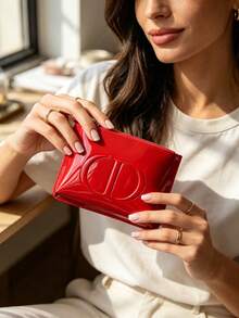Dior Red Makeup Bag Made Of Premium Fabric, Convenient For Storing Lipstick, Blush And Other Cosmetics, Perfect For Girls. - Red - View 4
