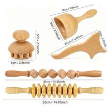 木療按摩工具 淋巴排毒按摩器 肌肉疼痛緩解 Maderoterapia 套組 身體雕塑工具 抗橘皮纖維質 身體塑形 - 杏色 - 查看 9