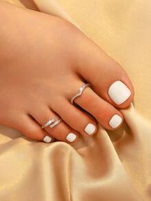 1pc Shiny Gold Toe Ring Set - Butterfly Design, Delicate Adjustable, Suitable For Women's Summer Beach Wear - Geometric - View 5