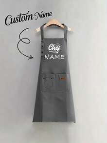 Customizable Name Apron - Durable And Comfortable Neutral Kitchen Workwear, Easy To Care For, Practical Design With Pockets And Adjustable Shoulder Straps, Suitable For Cooking Enthusiasts - Multicolor - View 17