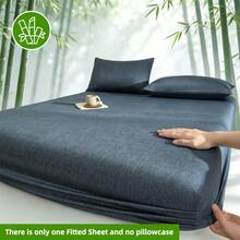 1pc Bamboo Fiber Fitted Sheet, Soft & Cool, Multiple Colors Available, Suitable For Hotel, Bedroom, Dorm, All Seasons - Green - View 13