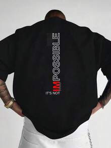 A Custom-Made, 100% Cotton Men's Loose-Fitting T-Shirt, Suitable For Men's Wear, Vacation Attire, Unisex Music Festivals, And Basic Style. - Black - View 1
