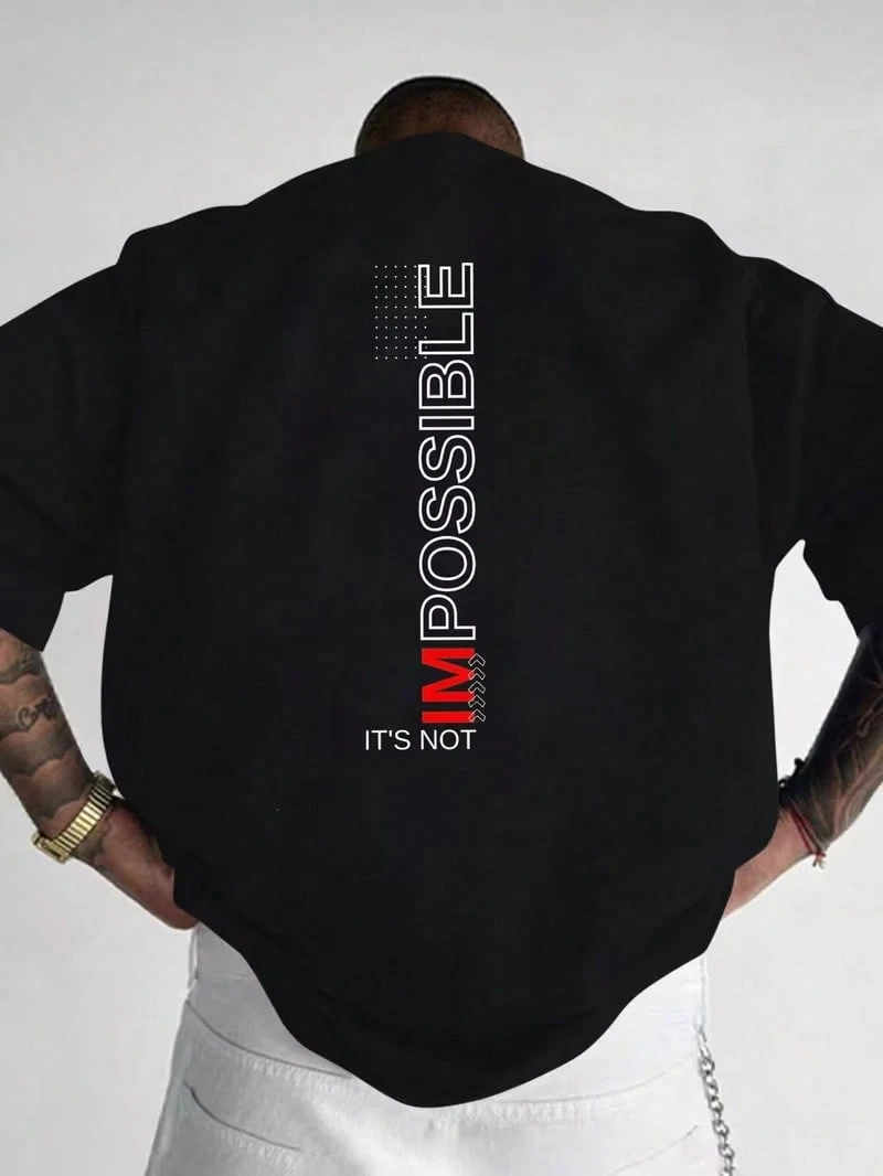 A Custom-Made, 100% Cotton Men's Loose-Fitting T-Shirt, Suitable For Men's Wear, Vacation Attire, Unisex Music Festivals, And Basic Style. - Black - View 1