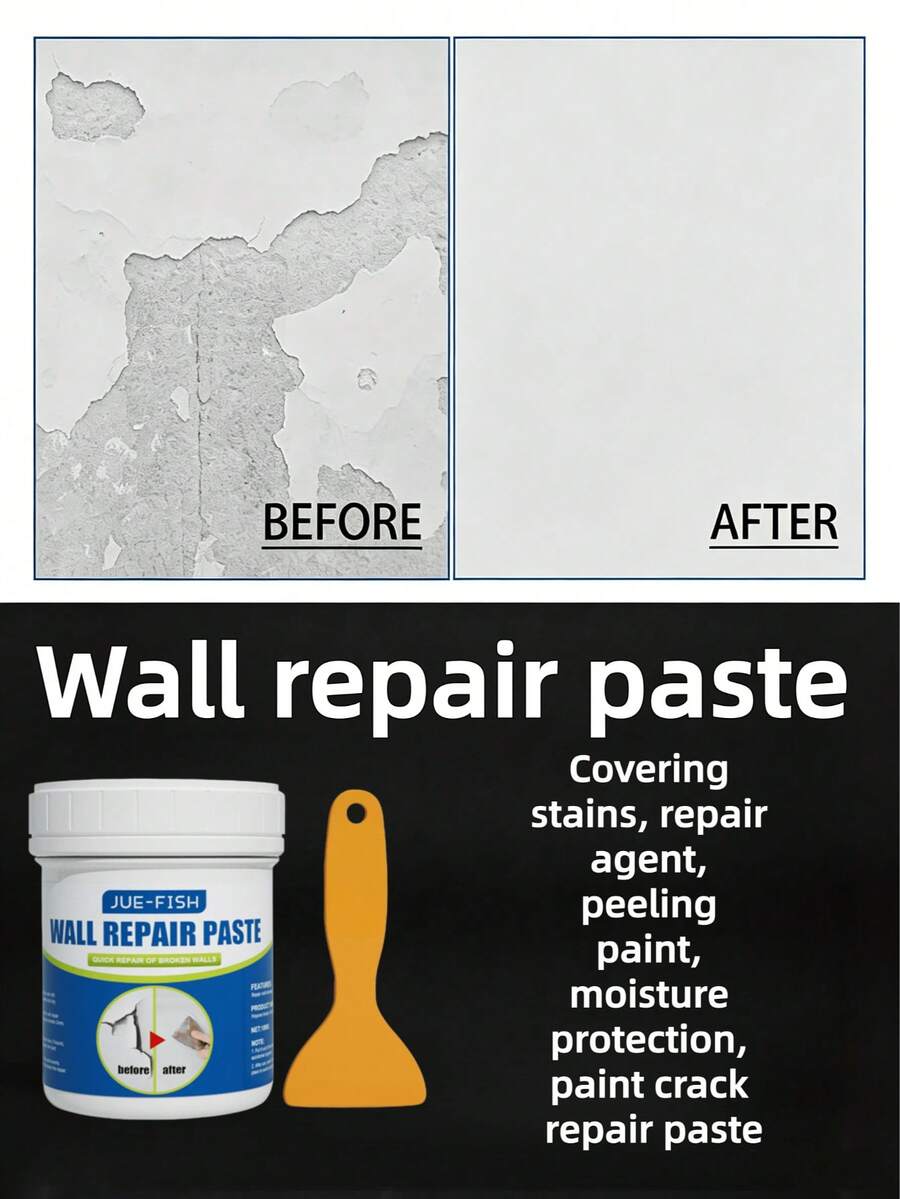 Wall Repair Paste, Stain Cover-Up Repair Agent, Wall Paint Peeling, Moisture-Proof, Wall Paint Crack Repair Paste