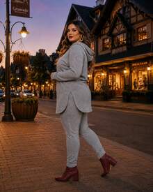 Women's Autumn/Winter Cold Weather Set In Fleece, Sizes Gg G1 - Grey - View 4