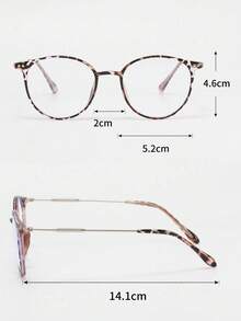 2 Pairs New Spring/Summer Leopard Print Cute Casual Round Frame Photochromic Glasses, High Definition Color Indoors, Grey Outdoors, Suitable For Summer Outdoor Wear - 2pcs Black Leopard Print - View 4