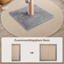 74 CM Cat Tree Scratching Post Bed Activity Centre Toys Sisal Play Scratcher - 1 Toy Ball Cream - View 4