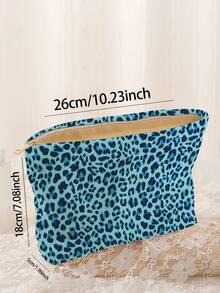 1 pieza Bolsa de almacenamiento de cosméticos portátil con estampado de animales, impresión de doble cara, bolsa de maquillaje con cremallera para viajes, organizador multifuncional de artículos de tocador - Multicolor - Ver 3
