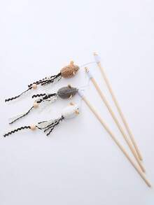 1件創新寵物用品 木棒鼠貓逗貓玩具附彈力繩,自我娛樂緩解無聊貓玩具 - 查看 11