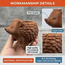 Hedgehog Shaped Succulent Plant Potted, Small Indoor Desktop Planter, Home & Office Decor, White/Black/Brown - 1pc - View 10