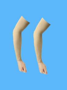 1 Pair Unisex Solid Color Anti-UV Mint Cool Breathable Elastic Fingerless Arm Sleeves Suitable For Outdoor Travel - Single - View 8
