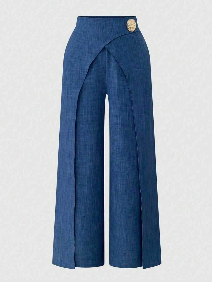Women Pants - Blue - View 1