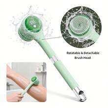Electric Back Bath Brush, Extendable Long Handle, Full Body Waterproof Shower Brush, With Digital Display, 5 Replacement Brush Heads, Multi-Function Rechargeable Body Exfoliating Cleaning Brush, Battery Capacity: 1200mAh - Multicolor - View 9