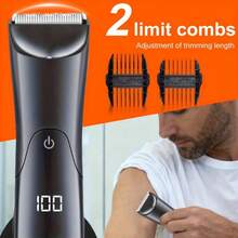 1pc Men's Body Hair Trimmer With Shaving Cloth, Electric Razor Suitable For Face, Arms, Legs, Underarms And Private Areas, Groin Hair Trimmer, Ceramic Blade Unisex Hygienic Shaver, Best Gift For Holidays And Father's Day - black silver - View 10