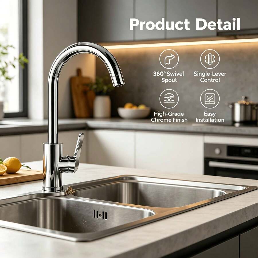 1/3pcs,Ceramic Valve Core Hot & Cold Dual Control Kitchen Faucet,Polished Electroplated Anti-Splash Bathroom Faucet,Drill-Free Easy Installation Universal Basin Faucet - Selected Thickened Material,Durable Ceramic Valve Core,Polished Electroplated Rust-Proof Process,Adjustable Hot & Cold Water,Tool-Free Simple Installation,Soft Water Flow Anti-Splash,Suitable For Home Kitchen Sink,Bathroom Vanity,Bathtub,Travel RV