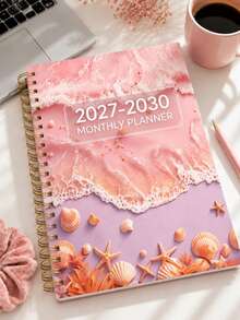 2027-2030 長期月曆計畫本，142頁，60個月週計畫月計畫筆記本，海洋波浪貝殼與海星封面，適用工作與居家，返校用品、辦公桌配件、居家必需品 - 均碼 - 查看 5