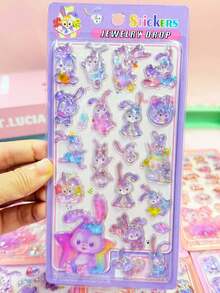 Pegatinas en relieve 3D estilo anime – Calcomanías decorativas dimensionales femeninas (Perfectas para diarios DIY) - Multicolor - Ver 13