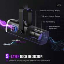 Kit Mikrofon Gaming FIFINE, Set Mikrofon XLR/USB untuk PC/Mixer, Mikrofon Dinamis dengan Stand Lengan Boom dan Kontroler RGB, Tombol Mute, Tombol Gain, untuk Rekaman Podcast, Vokal-AmpliGame AM8T - View 5