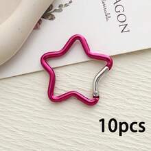 5pcs/10pcs Multicolor Star-Shaped Clasp Keychain Fastener, Clothing & Bag Decorative Buckle, Car Key Pendant, Holiday Birthday Decoration - Multicolor - View 13