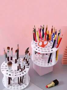 1pc Cosmetic Storage Rack, Multi-Functional Detachable Organizer, Desktop Makeup Brush Holder With Compartment Storage Box Plastic Cosmetic Organizer For Lipstick, Jewelry, Dressing Table And Dressing Room, Suitable For Eyebrow Pencil, Lipstick, Brushes And Makeup Supplies, Living Room, Kitchen, Bathroom, Bedroom And Other Places, Perfect Gift For Valentine's Day And Thanksgiving, Sturdy Cosmetic Dressing Table Organizer - Multicolor - View 4