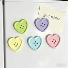 5/10/15pcs Heart-Shaped Button Fridge Magnets, Cute Decorative Fridge Stickers, Suitable For Home Kitchen Office Whiteboard Decoration, Fridge Kitchen Magnets, Perfect Gift Choice (Christmas, Valentine's Day, Graduation Birthday), Room Decoration, Decorative Magnetic Stickers, Home Decor - Multicolor - View 12