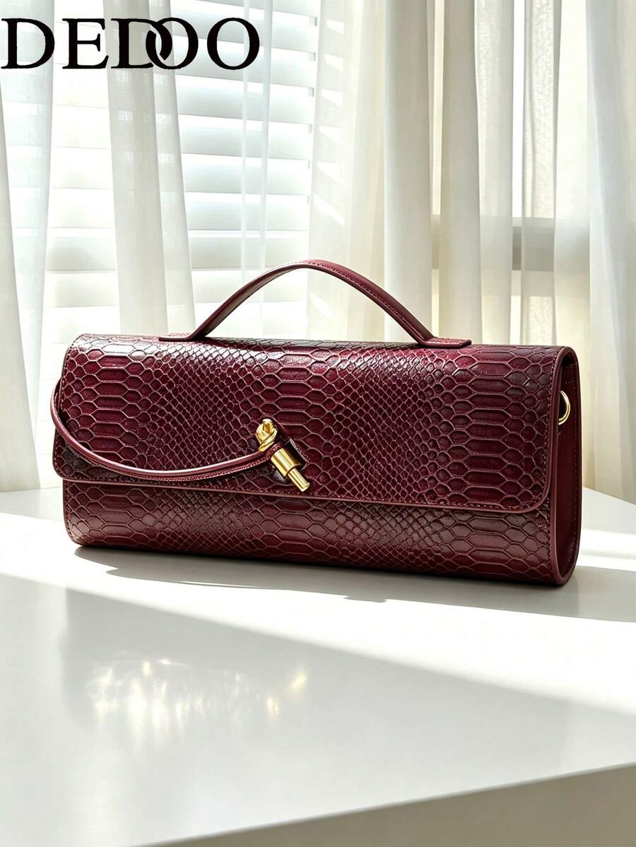 Dedoo Envelope Handbag High-End New European And American Fashion Crocodile Pattern Evening Bag Shoulder Bag Crossbody Bag