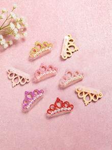 1/5/10pcs Faux Pearl Crown Pet Hair Clips - Fashionable Crown-Shaped Bows Suitable For Dogs And Cats - Grooming Supplies And Accessories - Multicolor - View 5