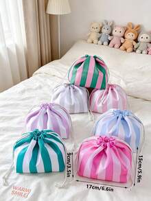 Túi đựng mỹ phẩm du lịch cầm tay dung tích lớn mới, túi lưu trữ dạng rút dây, túi mỹ phẩm cỡ lớn - Nhiều màu - Xem 7