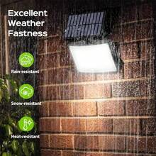 Luz Solar de Inundación LED 202, Luz de Calle Ultra Brillante con Sensor Infrarrojo y Control Remoto, Luz Solar de Jardín y Pared, Iluminación de Atardecer a Amanecer, Foco LED de Adecuado para Jardín, Camino, Patio, Calle y Pared - 1 unidad - Ver 2