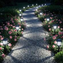 2/6/12/24PCS Outdoor Solar Lawn Lights, Portable Detachable Ground Stake Lights, White Light Garden Decoration Ground Lights, Light Sensing Function, Built-In Rechargeable Battery, Solar Panel Charging, Suitable For Yard, Path, Garden, Landscape Decoration Lighting, Outdoor Garden, Camping, Fishing, Swimming Pool Decoration Lighting Fixtures - White Light - Ground Light - View 4