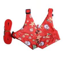 Set Harness dan Tali Hewan Peliharaan Motif Kotak-kotak Vintage untuk Pria, Harness Gaya Rompi yang Dapat Diatur, Perlengkapan Jalan-jalan di Luar Ruangan untuk Anjing Kecil, Kucing, Kelinci, Perlengkapan Kelinci - MultiWarna - View 5