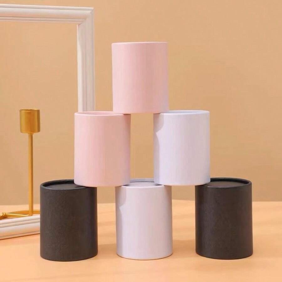 4/10pcs Round Cardboard Flower Boxes, Flower Packaging Suitable For Wedding And Home Decor Floral Arrangement Supplies - View 1