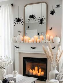 1pc Halloween Black Spider Wall Sticker, Waterproof Halloween Window Sticker, Background Decor Sticker, Home Decor Sticker, Window Decoration Sticker, Suitable For Indoor Home, Parties, Living Room, Shop Window Decoration, Wall Sticker, Home Decor - Multicolor - View 5