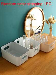 10/7/1pc Stackable Plastic Storage Box With Handle, Suitable For Office, Home, Wardrobe; 5pcs/2pcs Multi-Functional Storage Baskets, Durable Containers For Socks, Underwear, Stationery, Cosmetics; Space-Saving Drawer-Style Storage Box - Multicolor - View 13