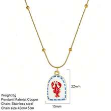 1pc Stainless Steel Chain Star Pendant Necklace, Sun Moon Star Oil Drop Exquisite Pendant Necklace, Flower Pattern Charm, Women's Fashion Jewelry, Vacation Accessory - Multicolor - View 13